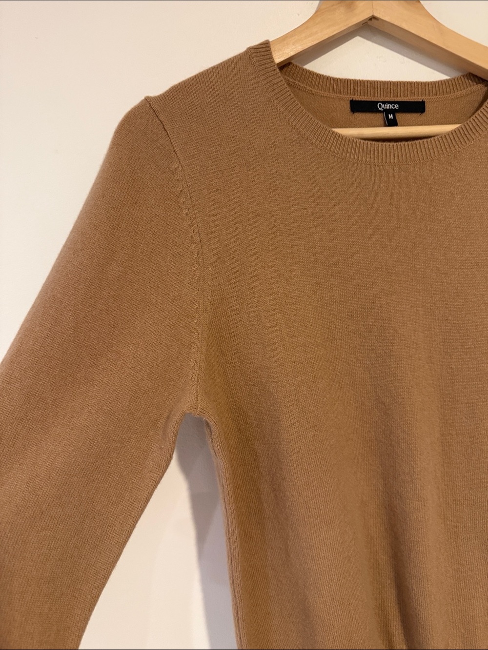 Quince Women’s  Crewneck Cashmere Sweater in Camel Brown - Medium - Picture 2 of 8